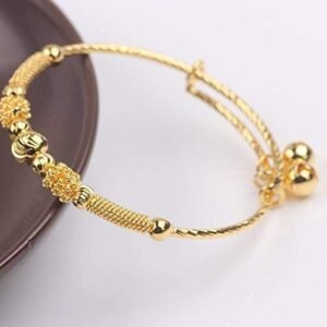 Ethlyn 2pcs/lot Baby Bracelet for infant Girls Boys 18K Gold Plated Kids Baby Expandable Adjustable Bangles &bracelets Birthday Christmas Gifts